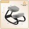 Ergonomic Kneeling Chair with Rocking Function Linen Sponge Cushion Birch Plywood Black Gray